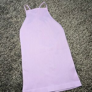 Lilac Sleeveless Ribbed Shirt